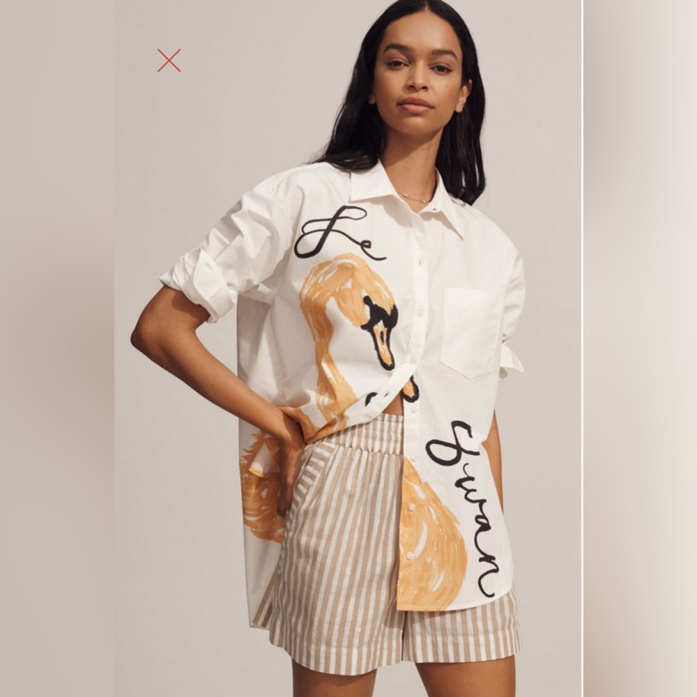 Bennett Swan Print Button Down Shirt